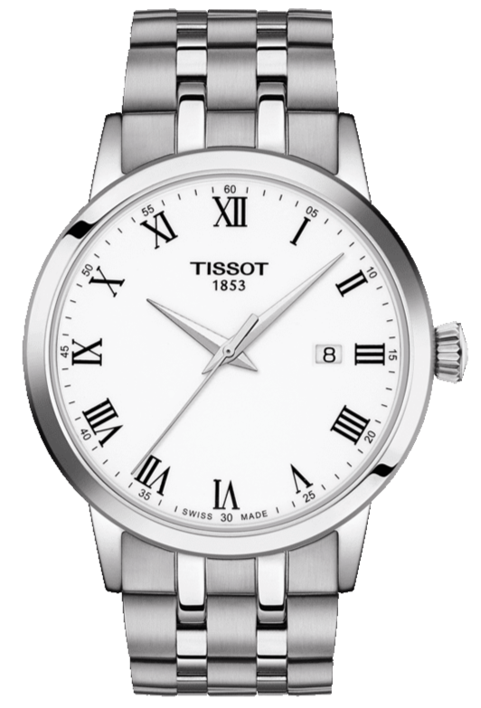 Tissot T Classic Dream White Dial Silver Steel Strap Watch For Men - T129.410.11.013.00 Authentic Buy Shop Now