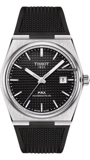 Tissot PRX Powermatic 80 Black Dial Black Rubber Strap Watch for Men - T137.407.17.051.00 Authentic Buy Shop Now