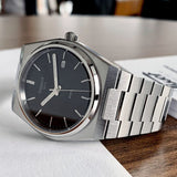 Tissot PRX Quartz Black Dial Silver Steel Strap Watch For Men - T137.410.11.051.00 Authentic Buy Shop Now