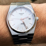 Tissot PRX Quartz Silver Dial Silver Steel Strap Watch for Men - T137.410.11.031.00 Authentic Buy Shop Now