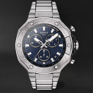 Tissot T Race Chronograph Blue Dial Silver Steel Strap Watch For Men - T141.417.11.041.00 Authentic Buy Shop Now