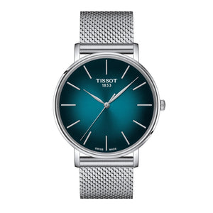Tissot Everytime Gent Green Dial Silver Mesh Bracelet Watch for Men - T143.410.11.091.00 Authentic Buy Shop Now