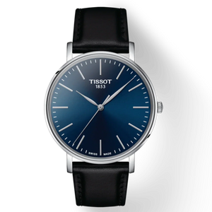 Tissot Everytime Gent Blue Dial Black Leather Strap Watch for Men - T143.410.16.041.00 Authentic Buy Shop Now