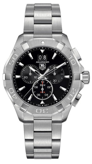Tag Heuer Aquaracer Chronograph Black Dial Silver Steel Strap Watch for Men - CAY1110.BA0927 Authentic Buy Shop Now