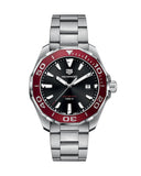 Tag Heuer Aquaracer Black Dial Silver Steel Strap Watch for Men - WAY101B.BA0746 Authentic Buy Shop Now