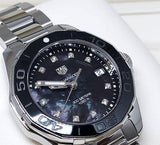 Tag Heuer Aquaracer Quartz Black Dial Silver Steel Strap Watch for Women - WAY131M.BA0748 Authentic Buy Shop Now