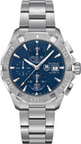 Tag Heuer Aquaracer Caliber 16 Automatic Chronograph Blue Dial Silver Steel Strap Watch for Men - CAY2112.BA0927 Authentic Buy Shop Now