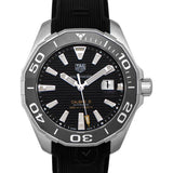 Tag Heuer Aquaracer Calibre 5 Automatic Black Dial Black Rubber Strap Watch for Men - WAY201A.FT6142 Authentic Buy Shop Now