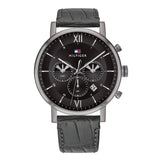 Tommy Hilfiger Evan Black Dial Black Leather Strap Watch for Men - 1710395 Authentic Buy Shop Now