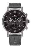 Tommy Hilfiger Evan Black Dial Black Leather Strap Watch for Men - 1710395 Authentic Buy Shop Now