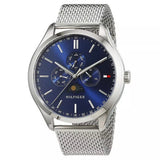 Tommy Hilfiger Oliver Quartz Blue Dial Silver Mesh Bracelet Watch for Men - 1791302 Authentic Buy Shop Now