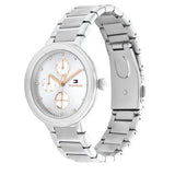 Tommy Hilfiger Joy Chronograph Silver Dial Silver Steel Strap Watch For Women - 1782532 Authentic Buy Shop Now
