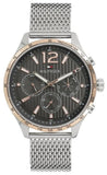 Tommy Hilfiger Gavin Chronograph Quartz Grey Dial Silver Mesh Bracelet Watch for Men - 1791466 Authentic Buy Shop Now