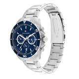 Tommy Hilfiger Jordan Chronograph Blue Dial Silver Steel Strap Watch For Men - 1792094 Authentic Buy Shop Now