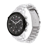 Tommy Hilfiger Troy Chronograph Grey Dial Silver Steel Strap Watch For Men - 1792106 Authentic Buy Shop Now