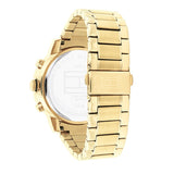 Tommy Hilfiger Troy Chronograph Black Dial Gold Steel Strap Watch For Men - 1792109 Authentic Buy Shop Now