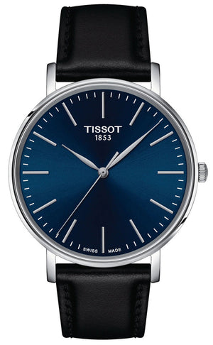 Tissot Everytime Gent Blue Dial Black Leather Strap Watch for Men - T143.410.16.041.00 Authentic Buy Shop Now