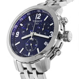 Tissot PRC 200 Chronograph Blue Dial Silver Steel Strap Watch For Men - T055.417.11.047.00 Authentic Buy Shop Now