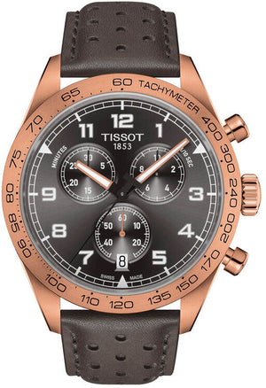Tissot T Sport PRS 516 Chronograph Grey Dial Grey Leather Strap Watch for Men - T131.617.36.082.00 Authentic Buy Shop Now