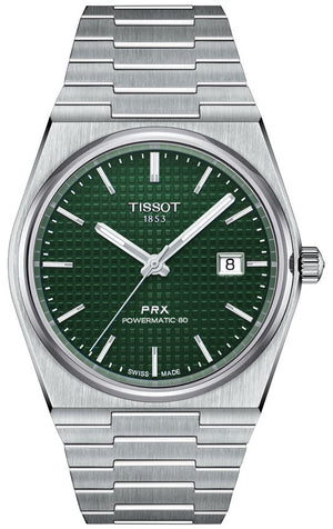 Tissot PRX Powermatic 80 Green Dial Silver Steel Strap Watch For Men - T137.407.11.091.00 Authentic Buy Shop Now