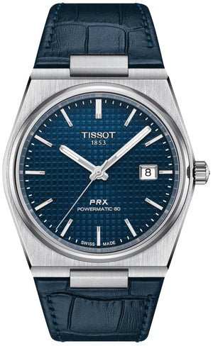 Tissot PRX Powermatic 80 Blue Dial Blue Leather Strap Watch for Men - T137.407.16.041.00 Authentic Buy Shop Now
