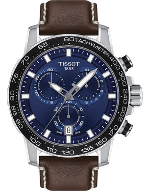 Tissot Supersport Chrono Blue Dial Brown Leather Strap Watch For Men - T125.617.16.041.00 Authentic Buy Shop Now