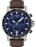 Tissot Supersport Chrono Blue Dial Brown Leather Strap Watch For Men - T125.617.16.041.00 Authentic Buy Shop Now