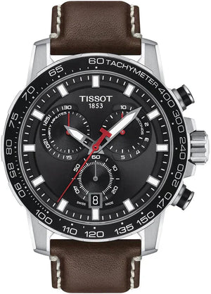 Tissot Supersport Chrono Black Dial Brown Leather Strap Watch for Men - T125.617.16.051.01 Authentic Buy Shop Now