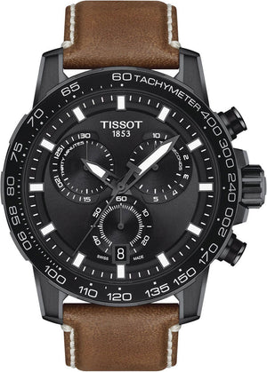 Tissot Supersport Chrono Black Dial Brown Leather Strap Watch for Men - T125.617.36.051.01 Authentic Buy Shop Now