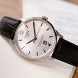 Tissot Chemin Des Tourelles Powermatic 80 Silver Dial Black Leather Strap Watch For Men - T099.407.16.037.00 Authentic Buy Shop Now
