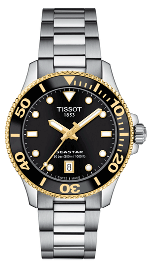 Tissot Seastar 1000 Black Dial Silver Steel Strap Watch For Men - T120.210.21.051.00 Authentic Buy Shop Now