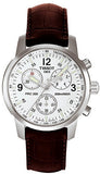 Tissot T Race PRC 200 Chronograph White Dial Brown Leather Strap Watch for Men - T17.1.516.32 Authentic Buy Shop Now