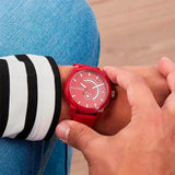 Tommy Hilfiger Denim Quartz Red Dial Red Rubber Strap Watch for Men - 1791480 Authentic Buy Shop Now