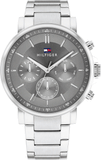 Tommy Hilfiger Tyson Chronograph Grey Dial Silver Steel Strap Watch For Men - 1710604 Authentic Buy Shop Now