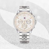 Tommy Hilfiger Harper Chronograph White Dial Silver Steel Strap Watch For Women - 1782222 Authentic Buy Shop Now