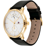 Tommy Hilfiger Hunter White Dial Black Leather Strap Watch for Men - 1791606 Authentic Buy Shop Now