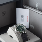 Oris Aquis Date Green Dial Black Rubber Strap Watch for Men - 0173377304157-0742464EB Authentic Buy Shop Now