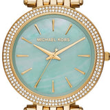 Michael Kors Darci Analog Mother of Pearl Green Dial Gold Steel Strap Watch For Women - MK3498 Authentic Buy Shop Now