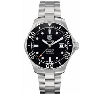 Tag Heuer Aquaracer Automatic Caliber 5 Black Dial Silver Steel Strap Watch for Men - WAN2110.BA0822 Authentic Buy Shop Now