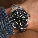Tag Heuer Aquaracer Black Dial Silver Steel Strap Strap Watch for Men - WAY201A.BA0927 Authentic Buy Shop Now