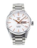 Tag Heuer Carrera Calibre 5 White Dial Silver Steel Strap Watch for Men - WAR201D.BA0723 Authentic Buy Shop Now