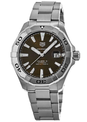 Tag Heuer Aquaracer Calibre 5 Automatic Sunray Brown Dial Silver Steel Strap Watch for Men - WAY2018.BA0927 Authentic Buy Shop Now