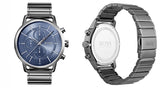 Hugo Boss Architectural Blue Dial Grey Steel Strap Watch for Men - 1513574 Authentic Buy Shop Now