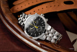 Tissot PRC 200 Chronograph Black Dial Silver Steel Strap Watch For Men - T055.417.11.057.00 Authentic Buy Shop Now