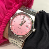 Tissot PRX Quartz Pink Dial Silver Steel Strap Watch for Women - T137.210.11.331.00 Authentic Buy Shop Now