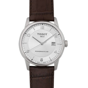 Tissot Luxury Powermatic 80 Silver Dial Brown Leather Strap Watch For Men - T086.407.16.037.00 Authentic Buy Shop Now