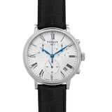Tissot Carson Premium Chronograph Silver Dial Black Leather Strap Watch For Men - T122.417.16.033.00 Authentic Buy Shop Now