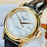 Tissot Carson Automatic White Dial Brown Leather Strap Watch For Women - T085.207.36.011.00 Authentic Buy Shop Now