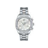 Tissot PR 100 Sport Chic Chronograph Diamonds Mother of Pearl Dial Silver Steel Strap Watch for Women - T101.917.11.116.00 Authentic Buy Shop Now