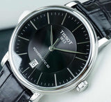 Tissot Carson Premium Powermatic 80 Black Dial Black Leather Strap Watch For Men - T122.407.16.051.00 Authentic Buy Shop Now